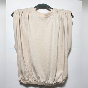 Anthropologie Pilcro Pleated shoulders sleeveless t-shirt top